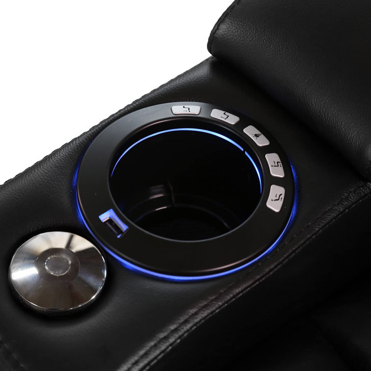 Valencia Theater Seating Leather Home Theater Seating with Cup Holder Wayfair Canada